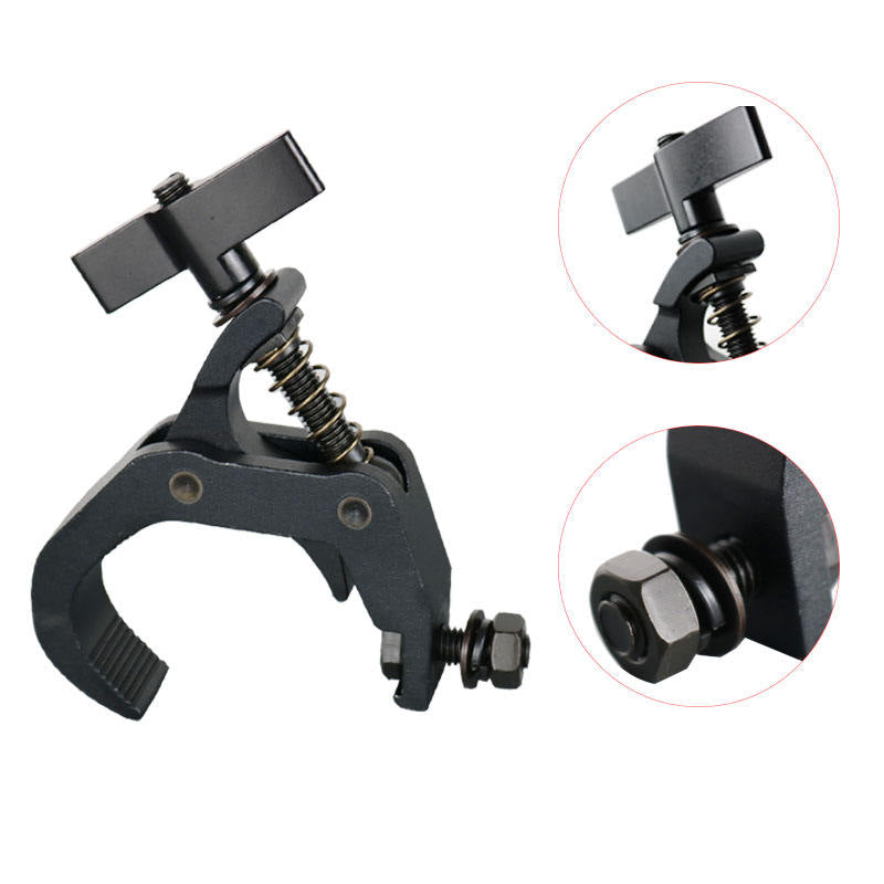 Professional 60mm 70mm Slivery Black Stage Light Clamps Truss Heavy Duty Truss Hook Aluminum Truss Pipe Clamp