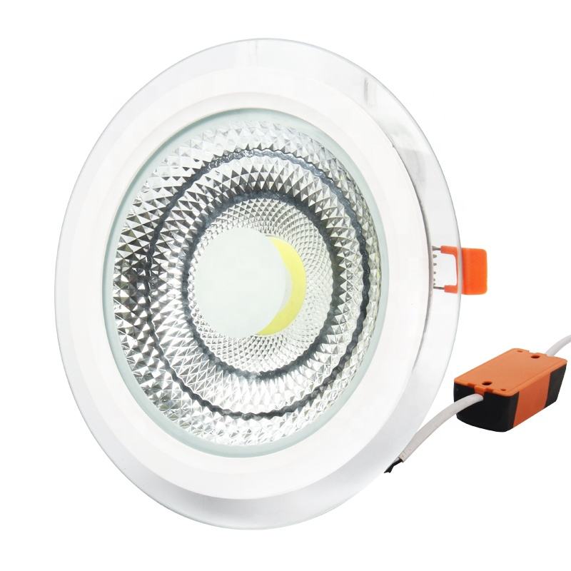 Factory Supply 3 Colors COB Round Shape 6W 7W 10W With High Lumen Glass Led Panel Light