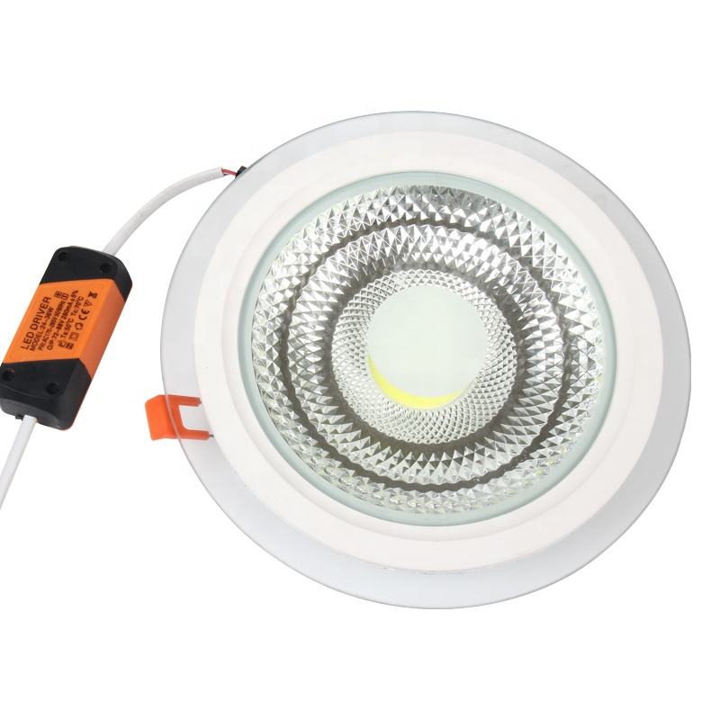 Factory Supply 3 Colors COB Round Shape 6W 7W 10W With High Lumen Glass Led Panel Light