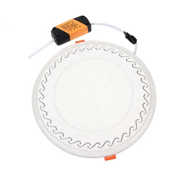Simple Style RGB Sidelight Commercial Panel Lighting Modern Glass Round Recessed Ceiling Led Panel Light
