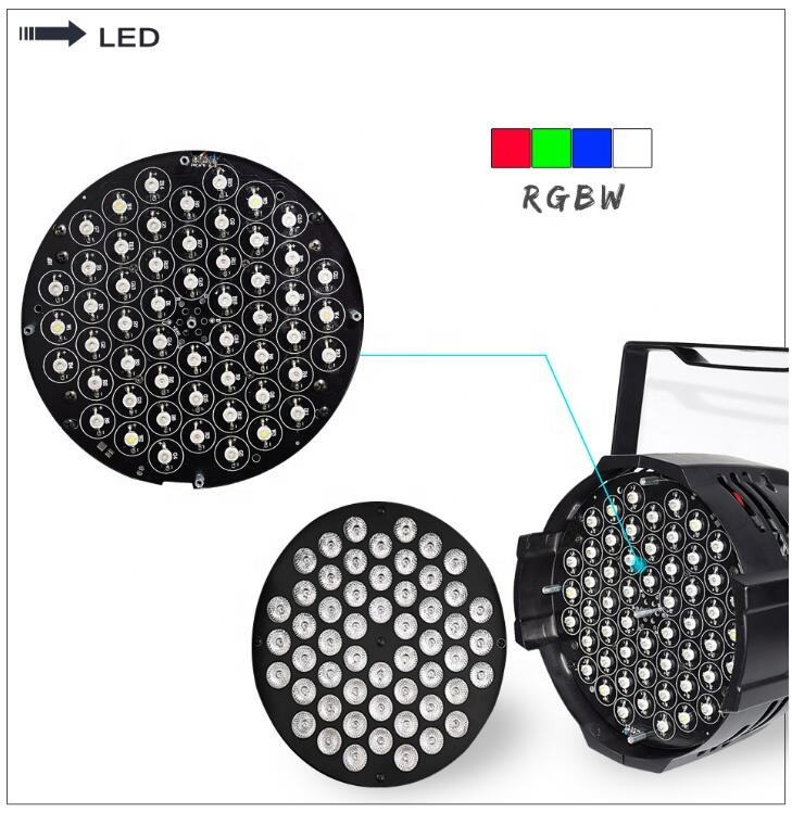 Aluminum 54x3W RGB 3IN1 RGBW Die Casting Indoor 8 Channel LED Par Can Stage Light