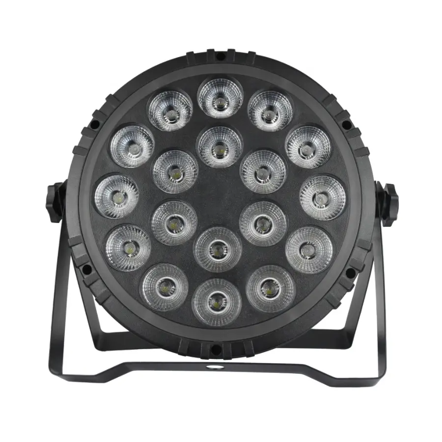 High Brightness Mini Flat 18x4w RGBW 4in1 Led Par Light Dmx Church Par Stage Light With Halo Ring for DJ Disco Show Party