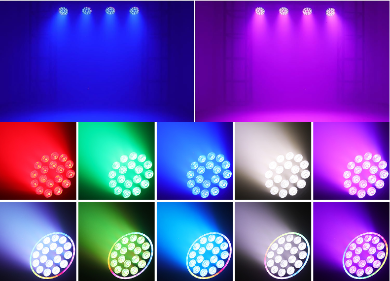 High Brightness Mini Flat 18x4w RGBW 4in1 Led Par Light Dmx Church Par Stage Light With Halo Ring for DJ Disco Show Party