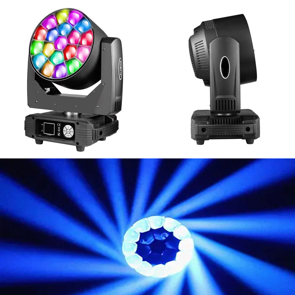 DJ ZOOM Beam Wash Bee Eye 19x15W LED Moving Head Stage Light Factory