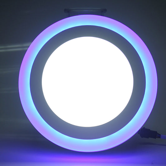 Ultra-Thin RGB LED Panel Recessed Ceiling Light 6+3w Color Changing Round Ceiling Downlight