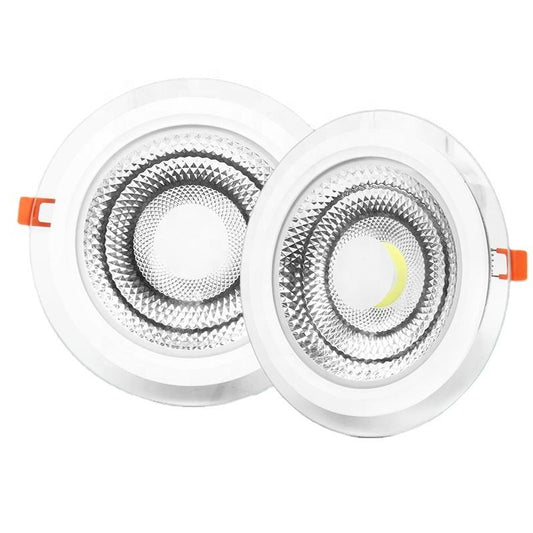 Factory Supply 3 Colors COB Round Shape 6W 7W 10W With High Lumen Glass Led Panel Light