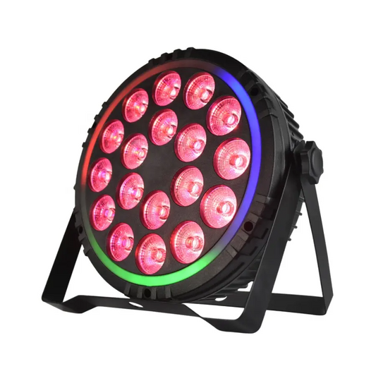 New Coming Mini Flat 18x6W RGBWA UV 6in1 LED Par Can Lights DMX512 Stage Lighting for Church DJ Party Bar Show
