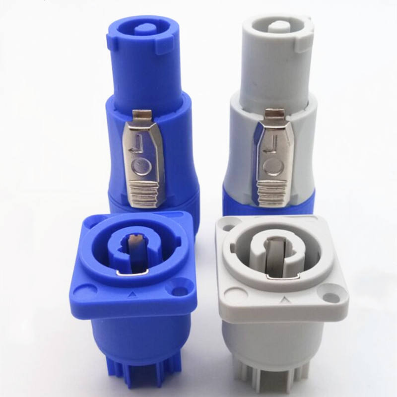 Stage Light LED Power Cable Plug Socket XLR 20A 3 Pin Panel Professional Audio Power Plug Connector
