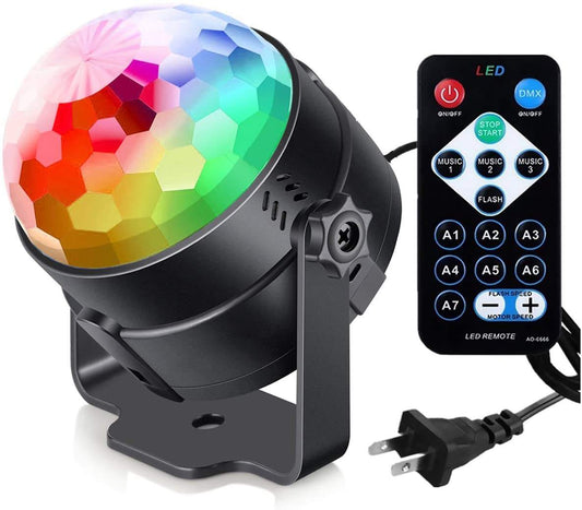 Sound Activated Disco Ball Light Projector Lamp Party Rgb Led Dj Stage Lights Colorful Magic Ball Night